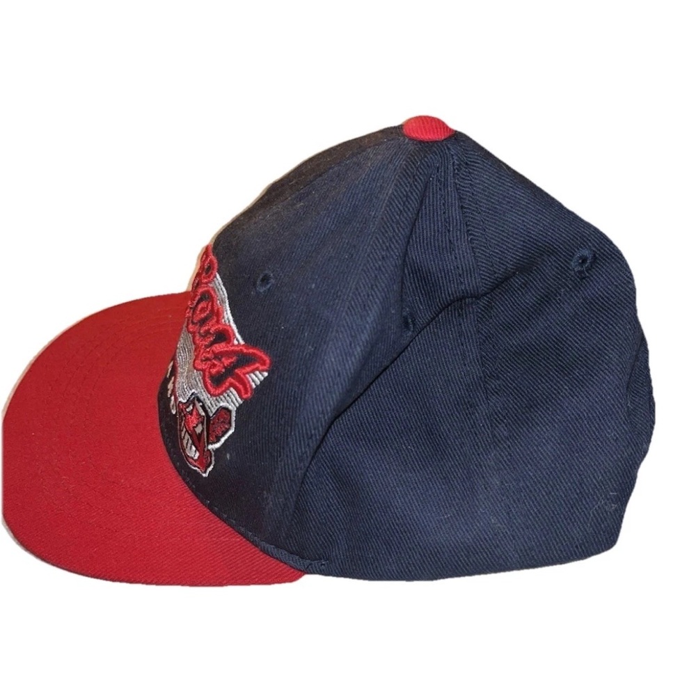 Cleveland Indian’s MLB Script Snapback Hat - Navy Blue Vintage 90s Y2K NWT - Picture 3 of 6